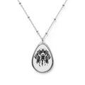 Oval Basset Hound Dog Pendant Necklace