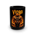 Fiery Zodiac Astrology Virgo Flames 15oz Black Coffee Mug