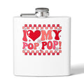 I  My Pop Pop Retro Heart Flask