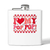 I  My Pop Pop Retro Heart Flask