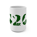 420 Stencil Green Coffee Mug - 15oz Cannabis Themed Ceramic Mug