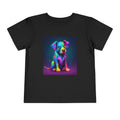 Toddler Tee — Neon Rainbow Puppy Graphic Kids T-Shirt