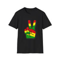 Rasta Colors Peace Hand Graphic T‑Shirt