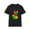 Rasta Colors Peace Hand Graphic T‑Shirt