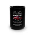 Vintage Pickup Blueprint Design Ford F-100 Classic Truck Black 15oz Mug