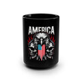 America Eagle & Skulls 15oz Black Mug