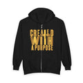 Inspirational Gold Text Created With A Purpose Zip Hoodie