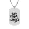 “Life Is Better With a Puggle”Pendant Dog Tag Necklace