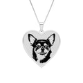 Heart Chihuahua Photo Pendant Necklace