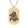 “Life Is Better With a Puggle”Pendant Dog Tag Necklace