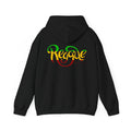 Rasta Colors Back Print Reggae Script Hoodie