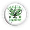 Green Paddle Pickleball Champion Wall Clock