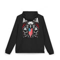 Eagle & Skulls American Flag Back Graphic Windbreaker Jacket