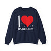 I Love Baby Oil Heart Graphic Crewneck Sweatshirt