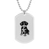 Dog Tag Necklace Puggle with Sunglasses Dog Design