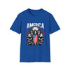 Patriotic Flames & Flag America Eagle Skull T-Shirt