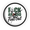 Bold 'F*** Around and Find Out' Eagle Football Wall Clock