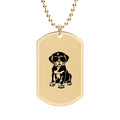 Dog Tag Necklace Puggle with Sunglasses Dog Design