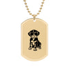 Dog Tag Necklace Puggle with Sunglasses Dog Design