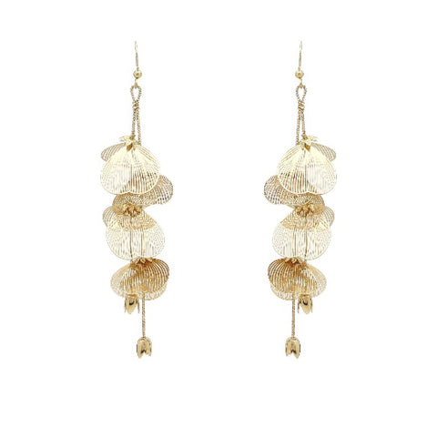 Flower Metal Drop Earrings