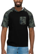Mens Short Sleeve Camo Hooded Tshirt
