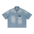 Andrez Bernard AB Vintage Wash Boxy Short Denim Shirt