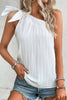 Textured Tied One Shoulder Tank