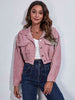 Collared Neck Dropped Shoulder Buttoned Jacket