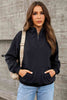 Half Zip Drop Shoulder Sweatshirt and Pocket