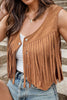 Fringe Snap Down Vest Coat