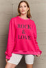 Simply Love Full Size ROCK ��� LOVE Round Neck Sweatshirt