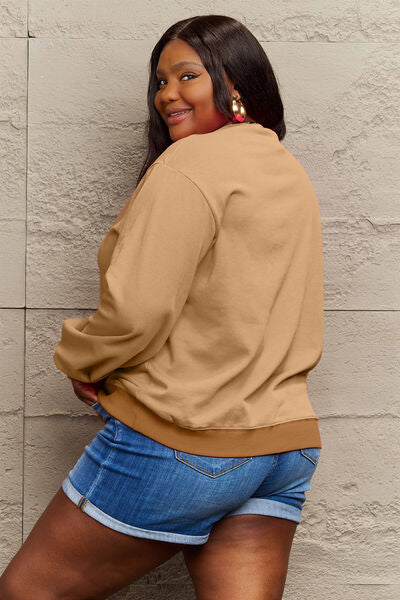 Simply Love Full Size ROCK ��� LOVE Round Neck Sweatshirt