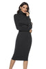 Ribbed Turtleneck Long Sleeve Dress