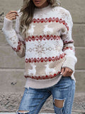 Reindeer & Snowflake Round Neck Sweater