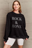 Simply Love Full Size ROCK ��� LOVE Round Neck Sweatshirt