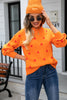 Polka Dot Round Neck Dropped Shoulder Sweater