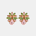 Flower Shape Glass Stone Stud Earrings