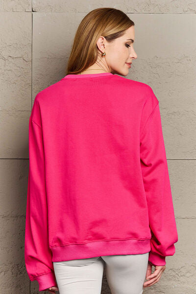Simply Love Full Size ROCK ��� LOVE Round Neck Sweatshirt