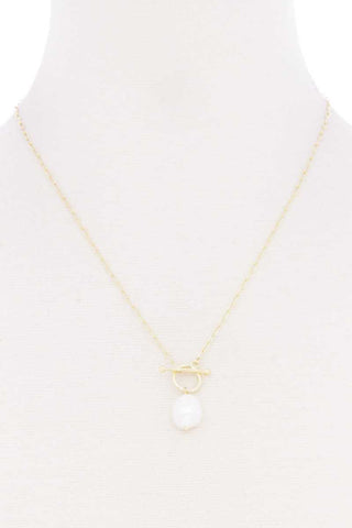 Pearl Toggle Clasp Necklace