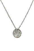 Metal Chain Rhinestone Round Pendant Necklace