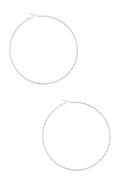 Textured Lined Metal Hoop Earring