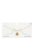 Evil Eye Sun Charm Gold Dipped Necklace