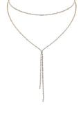 Rhinestone Simple Lariat Layer Necklace
