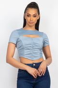Front Cutout Ruching Top