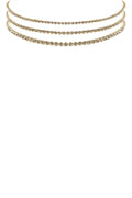 Rhinestone Various Size 3 Choker Set