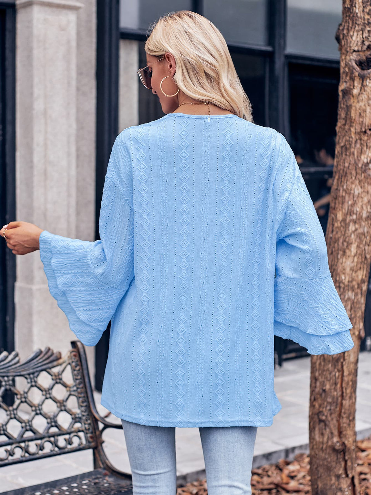 Eyelet Bell Sleeve Caradigan