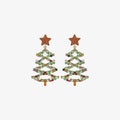 Christmas Tree Rhinestone Alloy Earrings