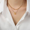 Beaded Double-Layered Titanium Steel Necklace