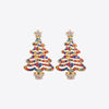 Rhinestone Alloy Christmas Tree Earrings