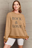 Simply Love Full Size ROCK ��� LOVE Round Neck Sweatshirt